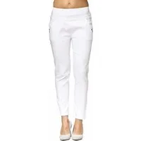MIRROSI Stretch-Hose Weiß Arbeitshose Schwester Strech elegant kurzgrössen Damen Hosen für Frühling, Sommer