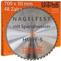 Holzboss® Sägeblatt NEUHEIT " Nagelfest mit Spanabweiser " HM-Sägeblatt FF-S 700x30mm