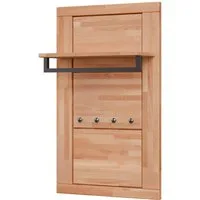 Home affaire Garderobenpaneel VETRO 4 Kleiderhaken & 1 Kleiderstange,Stillvoll,praktisch, Flur,Diele, B/T/H: 60/20/95,7cm Massivholz Garderobenpaneel,Flurgarderobe,1Ablage