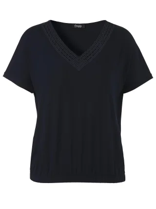Frapp - T-Shirt V-Ausschnitt ohne Arm navy - Gr. - 46