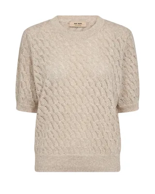 MOS MOSH - MMKarin Marisol SS Linen Knit feather gray - Gr. - L