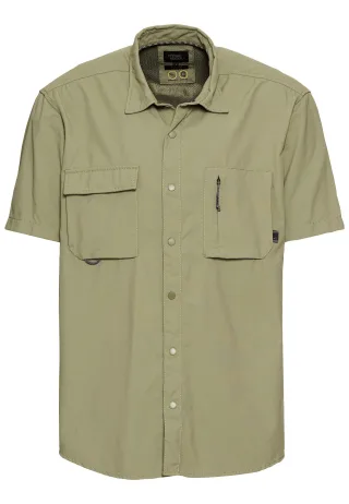 camel active - Kurzarmhemd mit Cooling Effekt dusty khaki - Gr. - XL