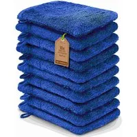 NatureMark Waschhandschuh 10er-Set Frottier Waschhandschuhe, 100% Baumwolle (10-St), Premium Frottier Waschhandschuhe, 15x21cm, Royal blau