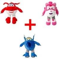 Super Wings Plüschfigur Super Wings Plüschfiguren 3er-Set Fanpaket: JEROME 26 cm Blau + DIZZY (3er-Set Super Wings)