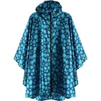 LuxusKollektion Stuhl Regenponcho Wasserdicht Kapuze Fahrrad Kompakt blaue Blume