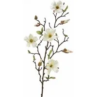 Kunstzweig Kunstblume Magnolienzweig LILO, 4 Blüten, Knospen, Creme - weiß, 75cm Magnolie, artplants, Höhe 75.0 cm