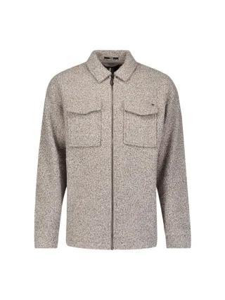No Excess - Overshirt in Wolloptik mit Zipper grau - Gr. - M