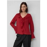s.Oliver Langarmbluse Bluse Volant-Bluse mit langen Ärmeln und Manschetten-Detail