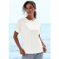 LASCANA Kurzarmshirt mit Glitzesteinen aus weichem Baumwoll-Viskose-Jersey, sommerlich leicht