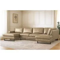 OTTO home Wohnlandschaft Pinto, 350 cm, U-Form, XXL, mit Ottomanen, Cord, Chenille, Lederoptik, mit Keder, Metallfüße, Wellenunterfederung