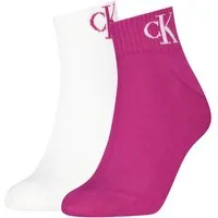 Calvin Klein Jeans Kurzsocken CKJ WOMEN QUARTER 2P MONOGRAM (2-Paar, 2 Paar) mit Logostickerei