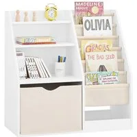 SoBuy Spielzeugtruhe KMB119, Bücherregal Kinderregal Spielzeugregal Aufbewahrung, Kinderzimmerregal, Kinder Bücherregal, 3 Regal, Kinderzimmer Regal