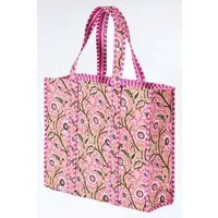 Himalaya Clothing Strandtasche Handtasche Damen groß mit lebendigem Muster und großzügigem Stauraum, Gesteppter Shopper mit integrierter kleiner Innentasche Motiv Blumen