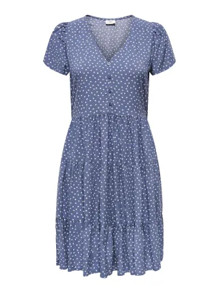 JDY - JDYSEZEN LIFE S/S BUTTON DRESS WVN DIA blue indigo - Gr. - S
