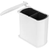 Hailo Einbaumülleimer Hailo Abfallsammler 3416001 MF Swing Duo 16 Liter weiß, 3416001 für Schrankbreite ab 450 mm mit Drehtür