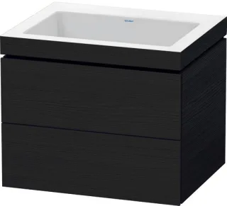Duravit L-Cube c-bonded Set wandhängend Eiche Schwarz Matt 600x480x500 mm - LC6926N1616 LC6926N1616