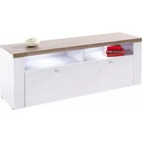 OTTO home Lowboard Larona, zeitloses TV Board mit 1 Klappe und 2 offenen Fächern, Breite 140 cm, Fernsehbank, viel Stauraum, dekorative Rahmenoptik