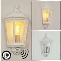 hofstein Außen-Wandleuchte »Viano« Wandlampe in antikem Look, aus Metall/Glas in Weiß/Klar, ohne Leuchtmittel, Wandleuchte m. E27,m. Bewegungsmelder