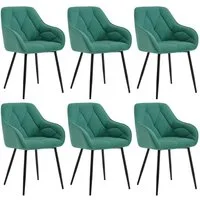 Woltu 4-Fußstuhl (Set, 6 St), Esszimmerstühle ergonomischer aus Samt