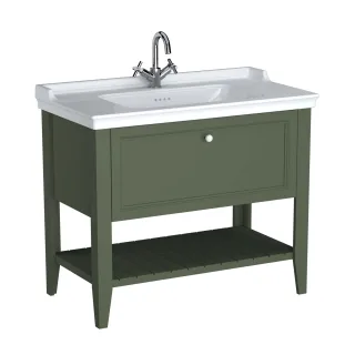 VitrA Valarte Set 100 cm Möbelwaschtisch + Waschtischunterschrank 1 Lade Vintage Grün (Lack),65816 65816