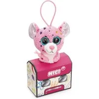 Nici Schultüte Glubschis Kuscheltier Anhänger 9 cm Maus Miss Mausie Schlüsselanhänger, als Back to School Geschenk, mit großen Glitzeraugen im Schulranzen