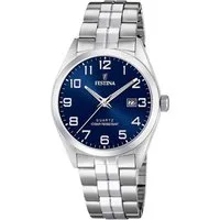 Festina Quarzuhr Festina Herren Uhr F20437/3 Edelstahl, (Analoguhr), Herren Armbanduhr rund, Edelstahlarmband silber