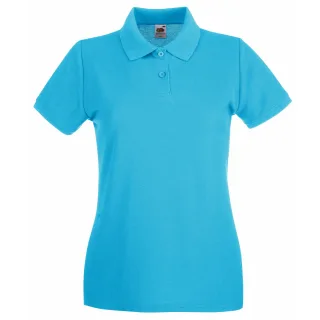 Fruit Of The Loom Damen Lady-Fit Premium Kurzarm-Poloshirt (Azurblau)