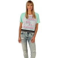 Estefania for woman Kurzarmshirt 190-1235, Shirt mit Punkten " let´s think big "
