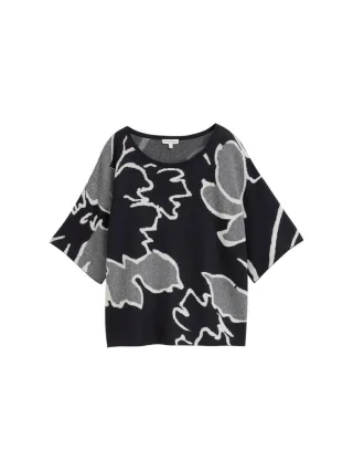 Tom Tailor - Loose Fit Strickpullover mit Muster grün - Gr. - S