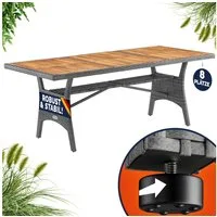 Casaria Gartentisch (1-St), Polyrattan mit Ablage FSC®- zertifiziertes Akazienholz 190x90x74cm