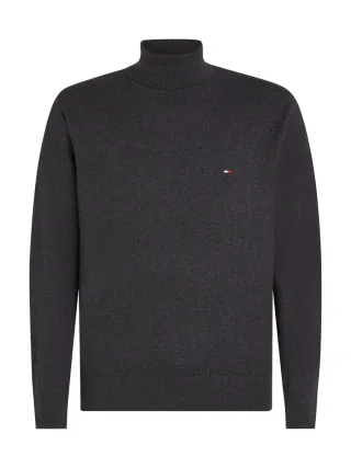 Tommy Hilfiger - Rollkragenpullover aus Baumwoll-Kaschmirmix grau - Gr. - XL