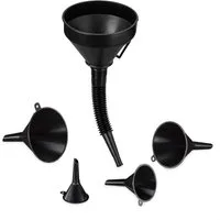 relaxdays Öltrichter Trichter Set mit Schlauch, (Trichter Set mit Schlauch, 5-tlg., 1 Einfülltrichter mit Schlauch und 4 Trichter in verschiedenen Größen)