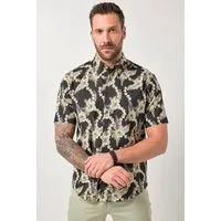 JP1880 Kurzarmhemd Leinenmix-Hemd Halbarm Buttondown-Kragen bis 8 XL