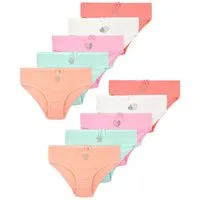 LOREZA Slip 10er Set Mädchen Slips - Strass - Bunt (Spar-Packung, 10-St)