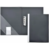 FOLDERSYS Hefter Klemmhebelmappe A4 PP anthrazit transluzent