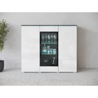 Home affaire Highboard Vera, Highboard mit 4 Türen, 9 Fächern, verglasten Türen