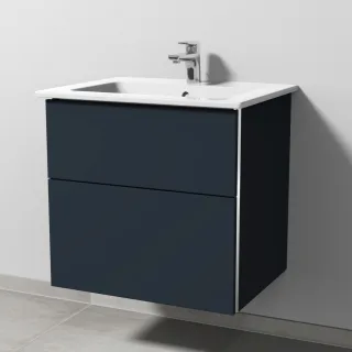 Sanipa 3way Keramik-Set Venticello Keramik-Waschtisch und Unterbau mit 2 Auszügen, Marine-Matt BP3221R