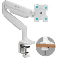 ONKRON Monitor-Halterung 13-32 Zoll, bis 9 kg, VESA 75x75-100x100, G100-W, (bis 32 Zoll, Packung, 1-tlg., neigbar, schwenkbar, drehbar, Gasdruckfeder, Kabelmanagement)