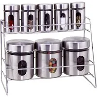 Cheffinger Gewürzständer 8-teiliges Set – Edelstahl Gewürzregal mit Gewürzbehälter, (8-tlg)