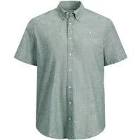 Jack & Jones PlusSize Kurzarmhemd JPRBLUSUMMER LINEN BLEND SHIELD SS PLS mit Stickerei