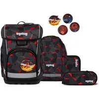 ergobag Schulranzen Schulranzen-Set CUBO LIGHT TaekBärdo 5-teilig, 25/26 (5-teilig), Superleicht, Hugging-Rückensystem, für kleine/schmale Kinder