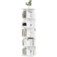 EUGAD Bücherregal, 1-tlg., Bücherschrank mit 5 Ebenen, 360° drehbar, 40x155x40 cm