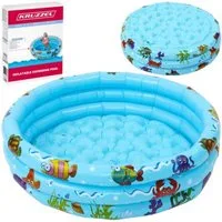 KRUZZEL Planschbecken Kinderpool Bällebad aufblasbar, (Spar-Set, 1-tlg., 80 x 30 cm gepolstert), 3 aufblasbare Ringe, weicher Boden, 4 Sicherheitsventile