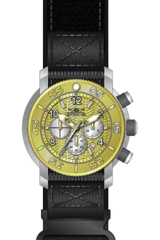 Invicta Coalition Forces 50096 Herrenuhr - Quarzwerk - Edelstahl mit goldenem Zifferblatt - 50 mm