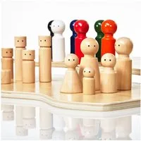 Lumaland Familienbrett Set Holz Konstruktionsspielsteine, (32 St), therapeutisches Hilfsmittel Coaching Familientherapie