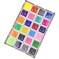 FOUORTUNATE-BEE Stempelkissen Set 24 Farben Waschbar DIY Basteln Papier Stoff Stempelkissen (Stempelfarbe Set Kinder Basteln Karten DIY Papier Holz Stoff)