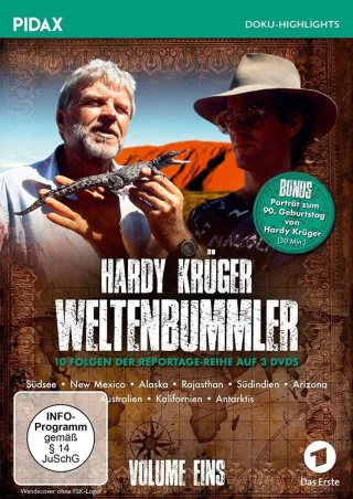Hardy Krüger - Weltenbummler Vol. 1 / 10 Folgen der spannenden Reportage-Reihe und Porträt zum 90. Geburtstag von Hardy Krüger (Pidax Doku-Highlights) [3 DVDs]