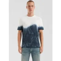 QS Kurzarmshirt T-Shirt T-Shirt mit Rundhalsausschnitt und Batikeffekt