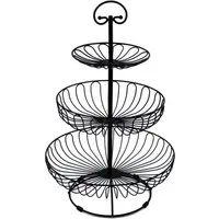 Auroni Etagere Auroni 3- stöckige Etagere schwarz, Metall, Obstschale - Obstkorb - Obst Etagere - schwarz - 3-stöckig