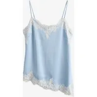 Next Trägertop Cami-Trägertop mit Spitze und asymmetrischem Saum (1-tlg)